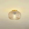 Lindby plafondlamp Hildur, Ø 25 cm, barnsteen, glas