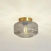 Lindby plafondlamp Hildur, rookgrijs, glas, Ø 22 cm