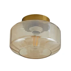Lindby plafondlamp Hildur, barnsteen, glas, Ø 22 cm