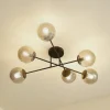 Lindby plafondlamp Isamer, rookgrijs, Ø 80 cm, globe