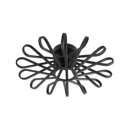 Lindby plafondlamp Kaelen, zwart, ijzer, Ø 45 cm, E27