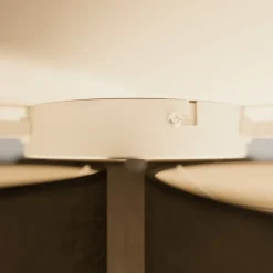 Lindby plafondlamp Laurenz, 3-lamps, grijs, textiel, Ø 63cm