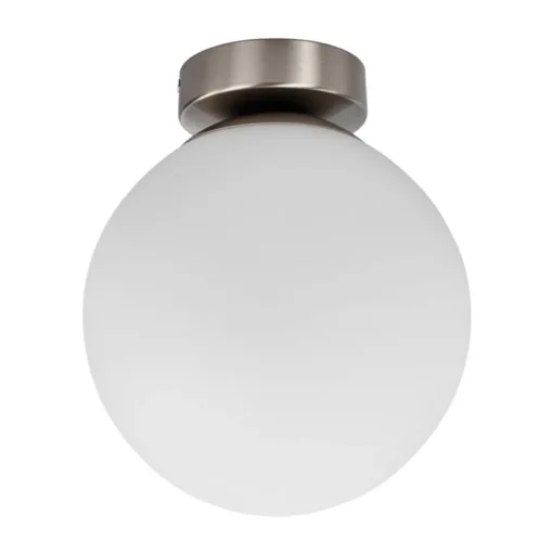 Lindby plafondlamp Lennie, wit, glas, Ø 20 cm, IP44, E27