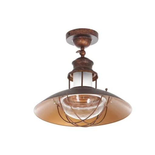 Lindby plafondlamp Louisanne, bruin, metaal, Ø 35cm