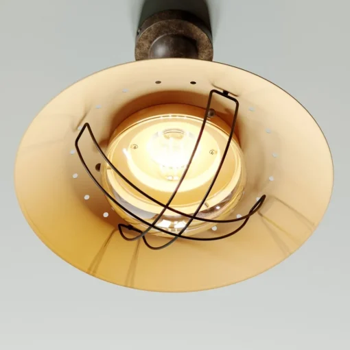 Lindby plafondlamp Louisanne, bruin, metaal, Ø 35cm