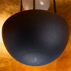 Lindby plafondlamp Lya, Ø 40 cm, zwart-goud, metaal