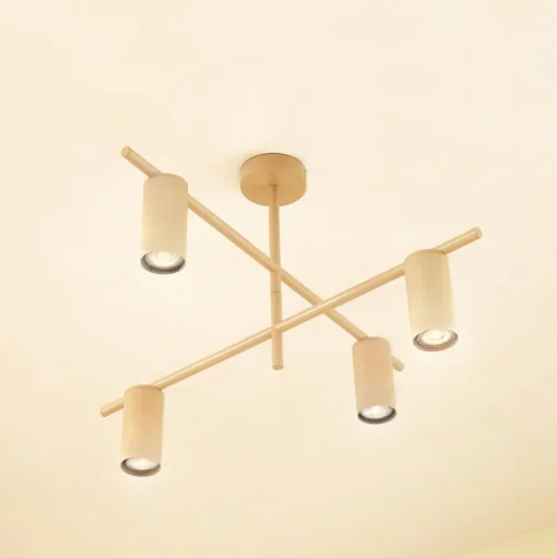 Lindby plafondlamp Marilou, zandzwart, 4-lamps, Ø 70cm