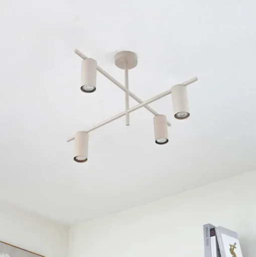 Lindby plafondlamp Marilou, zandzwart, 4-lamps, Ø 70cm