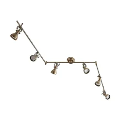 Lindby plafondlamp Perseas, 180 cm, 6-lamps, antiek messing, GU10