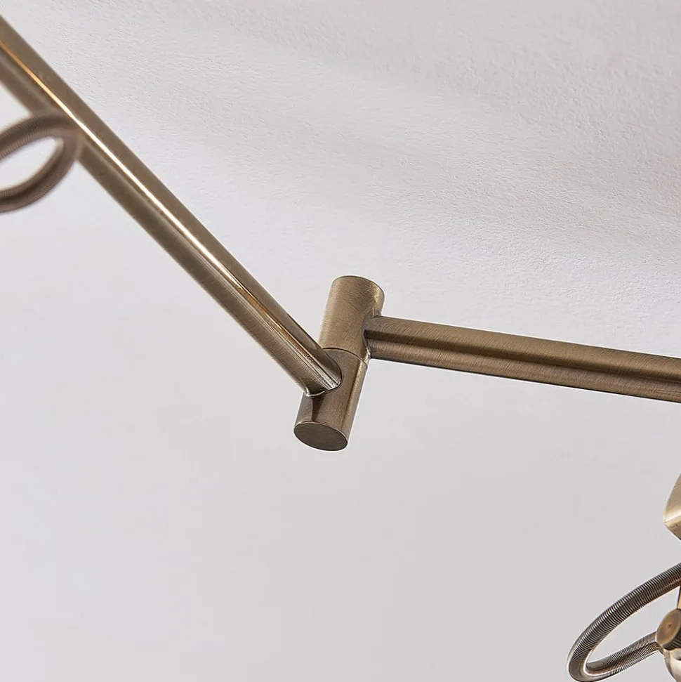 Lindby plafondlamp Perseas, 180 cm, 6-lamps, antiek messing, GU10