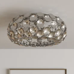 Lindby plafondlamp Reza, Ø 48 cm, chroomkleurig, E14