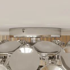 Lindby plafondlamp Reza, Ø 48 cm, chroomkleurig, E14