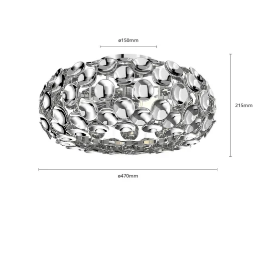 Lindby plafondlamp Reza, Ø 48 cm, chroomkleurig, E14