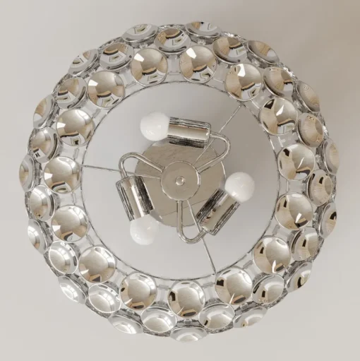 Lindby plafondlamp Reza, Ø 48 cm, chroomkleurig, E14