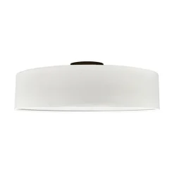 Lindby plafondlamp Sebatin, Ø 50 cm, beige, stof, E27