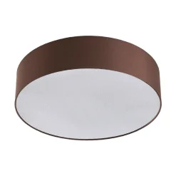 Lindby plafondlamp Sebatin, Ø 50 cm, lichtbruin, stof, E27