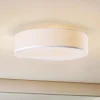 Lindby plafondlamp Sebatin, Ø 50 cm, wit, stof, E27