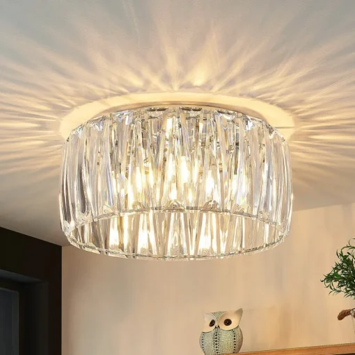 Lindby plafondlamp Sofia, transparant, acryl, Ø 46cm