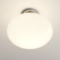Lindby plafondlamp Sonika, Ø 40 cm, nikkelkleurig, glas, E27