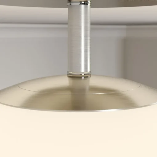 Lindby plafondlamp Sonika, Ø 40 cm, nikkelkleurig, glas, E27