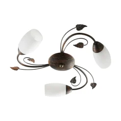 Lindby plafondlamp Stefania, 3-lamps, Ø 46 cm, zwart/goud