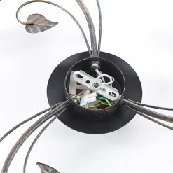 Lindby plafondlamp Stefania, 3-lamps, Ø 46 cm, zwart/goud