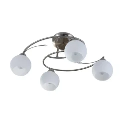 Lindby plafondlamp Svean, 4-lichts, wit, glas, lengte 42,5cm