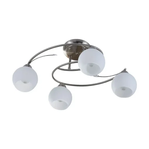 Lindby plafondlamp Svean, 4-lichts, wit, glas, lengte 42,5cm