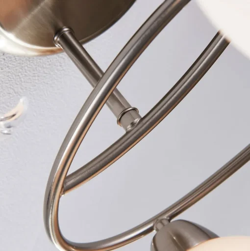 Lindby plafondlamp Svean, 4-lichts, wit, glas, lengte 42,5cm