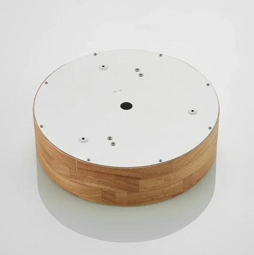 Lindby plafondlamp Tanju, Ø 30 cm, 2-lamps, eikenhout, E27