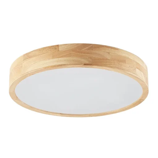 Lindby plafondlamp Tanju, Ø 50 cm, 4-lamps, eikenhout, E27