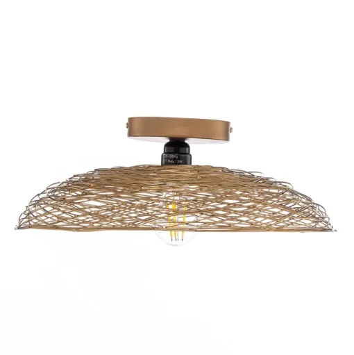 Lindby plafondlamp Thorian, Ø 40 cm, goudkleurig, ijzer