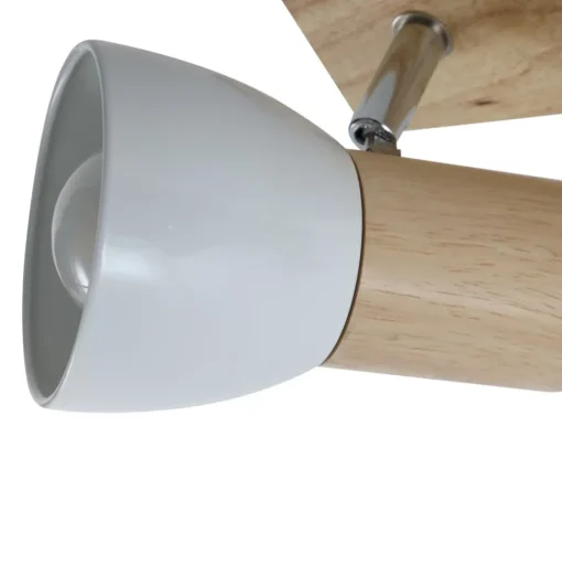 Lindby plafondlamp Thorin, 67 cm, 4-lamps, wit, hout, E14