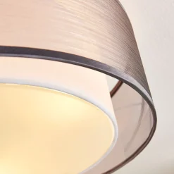 Lindby plafondlamp Tobia, grijs, textiel, Ø 50 cm, E27