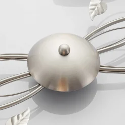 Lindby plafondlamp Yannie, 6-lamps, 106 cm, nikkel/wit, glas