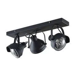 Lindby plafondspot Henega, 52 cm, zwart, 3-lamps