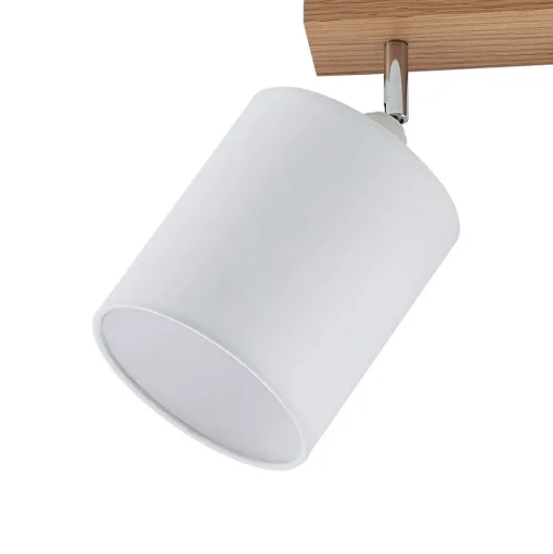 Lindby plafondspot Imarin, 56 cm, 3-lamps, wit, hout