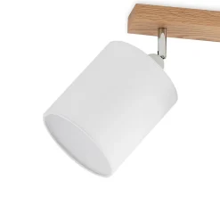 Lindby plafondspot Imarin, 81 cm, wit, 4-lamps, hout