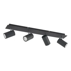 Lindby plafondspot Joffrey, 70 cm, zwart, 4-lamps, GU10