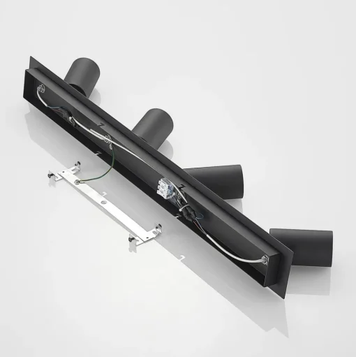 Lindby plafondspot Joffrey, 80 cm, zwart, 4-lamps, GU10
