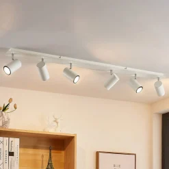 Lindby plafondspot Joffrey, 116 cm, wit, 6-lamps, GU10