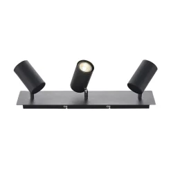 Lindby plafondspot Joffrey, 49cm, zwart, 3-lamps, GU10
