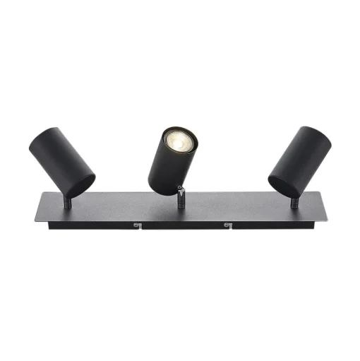 Lindby plafondspot Joffrey, 49cm, zwart, 3-lamps, GU10