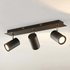 Lindby plafondspot Joffrey, 49cm, zwart, 3-lamps, GU10
