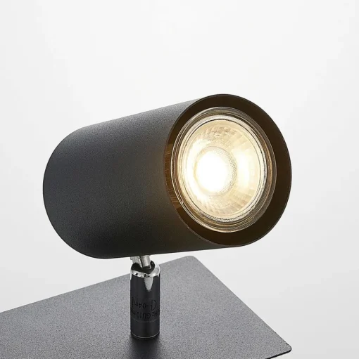 Lindby plafondspot Joffrey, 49cm, zwart, 3-lamps, GU10