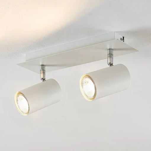 Lindby plafondspot Joffrey, 31 cm, 2-lamps, wit, GU10