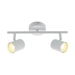 Lindby plafondspot Jorell, wit, 32 cm, 2-lamps, metaal, GU10