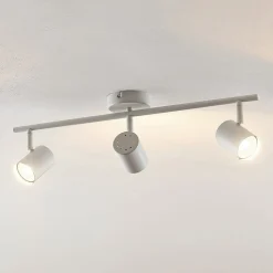 Lindby plafondspot Jorell, wit, 55 cm, 3-lamps, metaal, GU10