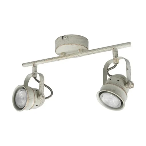 Lindby plafondspot Leonor, 2-lamps, wit, metaal, 32cm