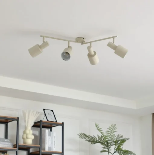 Lindby plafondspot Ovelia, beige, 80 cm, 4-lamps, E27
